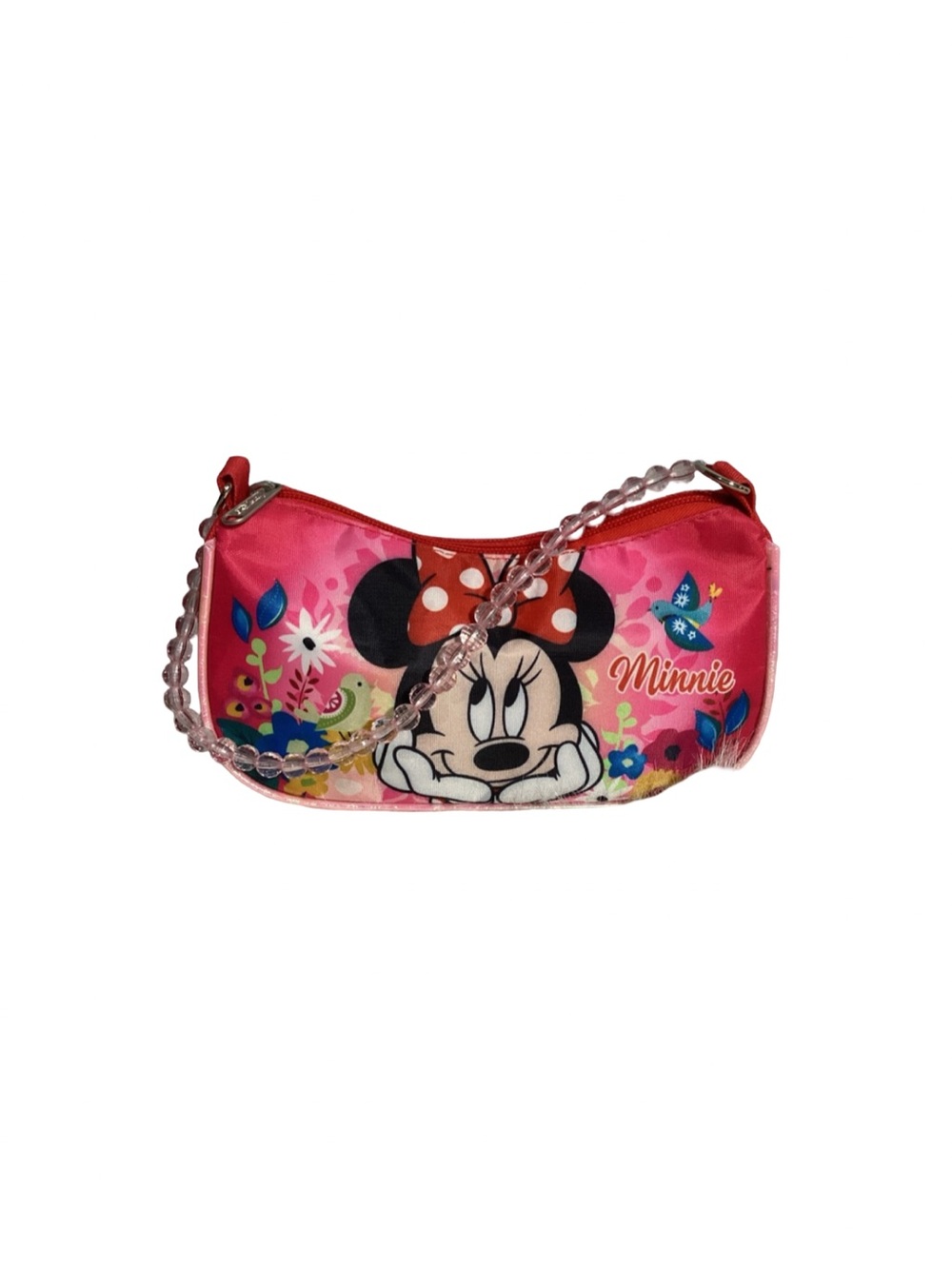 Disney Minnie Mouse Child’s Shoulder Handbag w/ Beaded Strap EUC